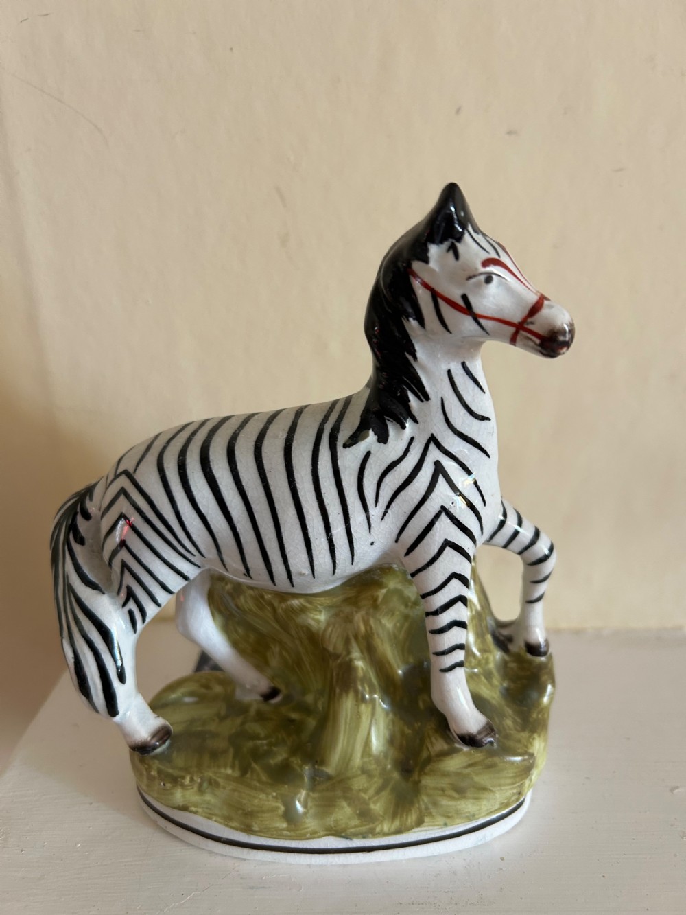 A Charming Staffordshire Pottery Zebra View IV