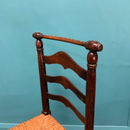 SET OF 6 GEORGIAN OAK LADDER BACK CHAIRS - ADDITIONAL PHOTO 1