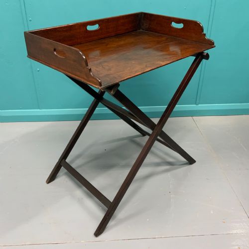 georgian butlers tray on original stand - CATEGORY: ANTIQUE MISCELLANEOUS - DATED GEORGIAN