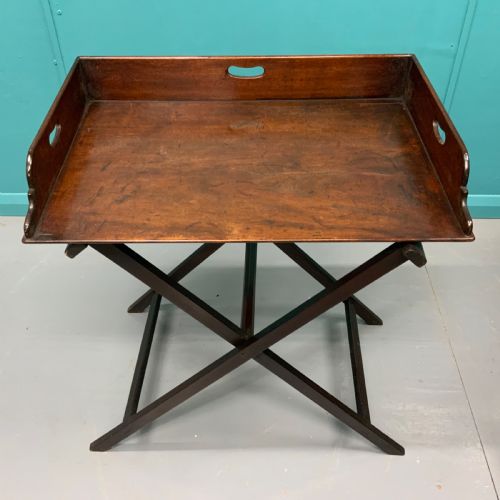 GEORGIAN BUTLERS TRAY ON ORIGINAL STAND - ADDITIONAL PHOTO 2