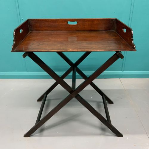 GEORGIAN BUTLERS TRAY ON ORIGINAL STAND - ADDITIONAL PHOTO 3