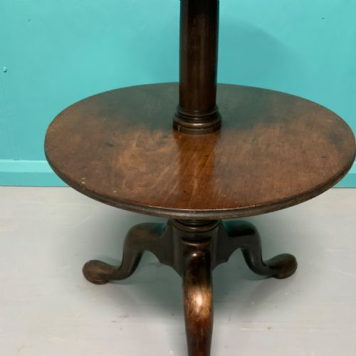 TWO TIER GEORGE II MAHOGANY DUMB WAITER - ADDITIONAL PHOTO 2