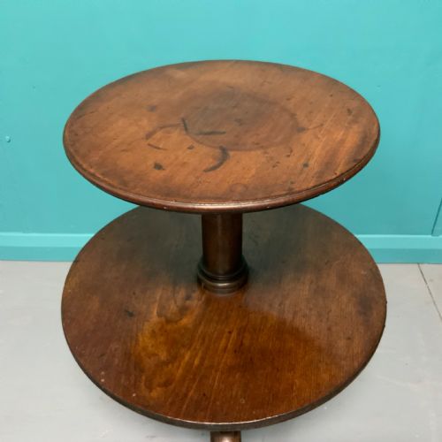 TWO TIER GEORGE II MAHOGANY DUMB WAITER - ADDITIONAL PHOTO 4