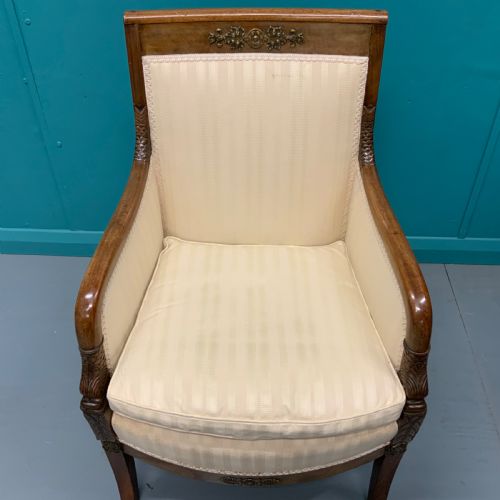 FRENCH EMPIRE STYLE ARMCHAIR WITH BRASS MOUNTS - ADDITIONAL PHOTO 4