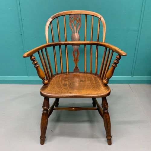 19TH CENTURY ASH AND ELM WINDSOR ARMCHAIR - ADDITIONAL PHOTO 1
