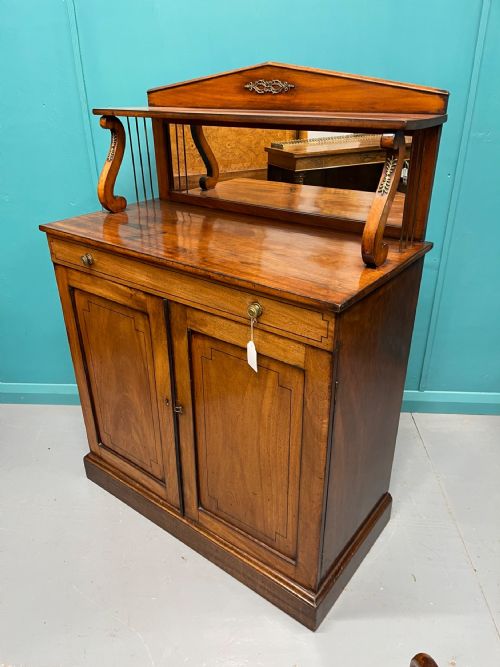 REGENCY PALE MAHOGANY CHIFFONIER CABINET WITH MIRROR BACK - ADDITIONAL PHOTO 4