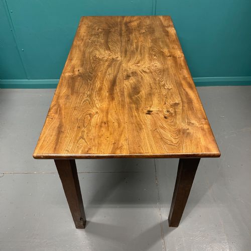 EARLY 19TH CENTURY FRENCH ELM FARMHOUSE TABLE - ADDITIONAL PHOTO 1