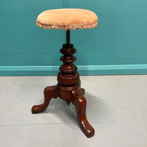 victorian adjustable height piano stool - CATEGORY: ANTIQUE STOOLS - DATED 19TH CENTURY