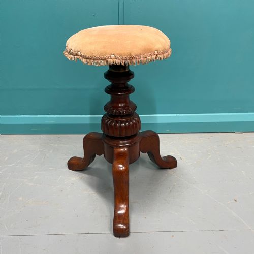 VICTORIAN ADJUSTABLE HEIGHT PIANO STOOL - ADDITIONAL PHOTO 1