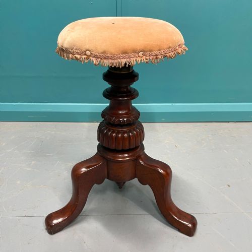 VICTORIAN ADJUSTABLE HEIGHT PIANO STOOL - ADDITIONAL PHOTO 2