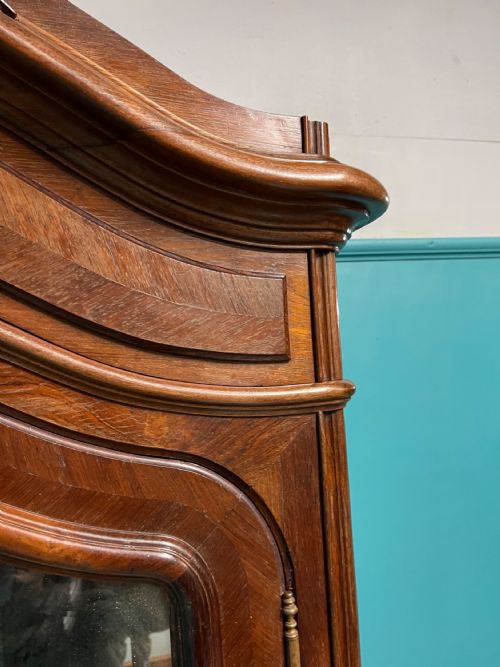 FRENCH ROSEWOOD MIRRORED ARMOIRE WITH ADJUSTABLE SHELVES - ADDITIONAL PHOTO 2