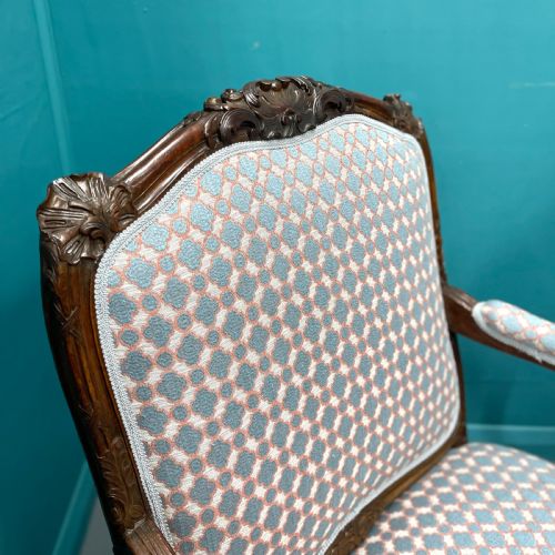 NEWLY UPHOLSTERED VERY NEAR PAIR OF FRENCH ARMCHAIRS - ADDITIONAL PHOTO 10