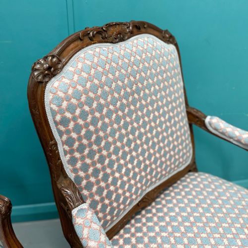 NEWLY UPHOLSTERED VERY NEAR PAIR OF FRENCH ARMCHAIRS - ADDITIONAL PHOTO 11