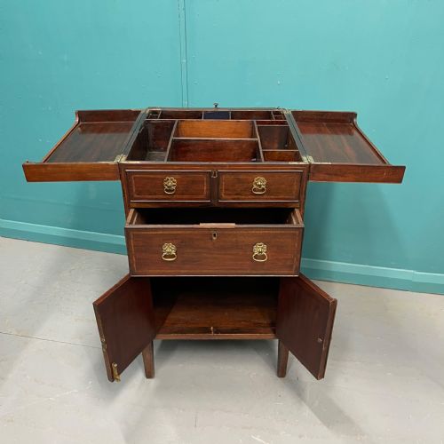 GEORGIAN INLAID GENTLEMANS DRESSING CHEST - ADDITIONAL PHOTO 6