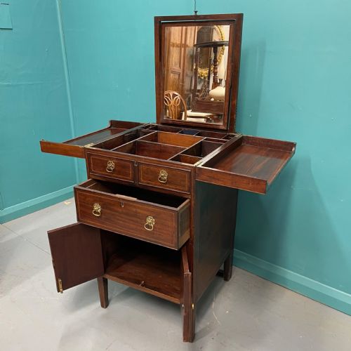 GEORGIAN INLAID GENTLEMANS DRESSING CHEST - ADDITIONAL PHOTO 8