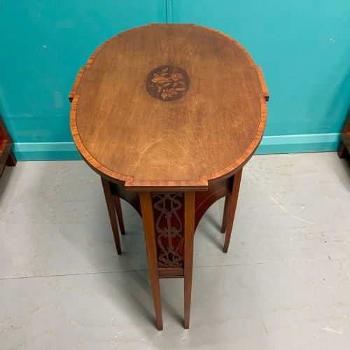 EDWARDIAN OVAL INLAID SIDE TABLE - ADDITIONAL PHOTO 5