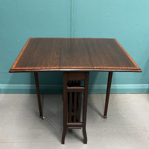 EDWARDIAN SATINWOOD BANDED SUTHERLAND TABLE - ADDITIONAL PHOTO 4