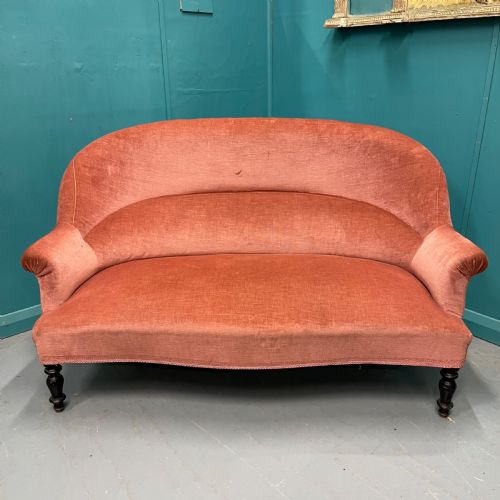 FRENCH NAPOLEON III STYLE SOFA ON EBONISED LEGS - ADDITIONAL PHOTO 1