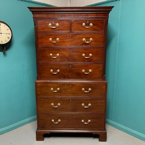 georgian mahogany chest on chest tallboy - CATEGORY: ANTIQUE CHEST OF DRAWERS - DATED GEORGIAN