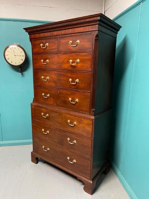 GEORGIAN MAHOGANY CHEST ON CHEST TALLBOY - ADDITIONAL PHOTO 1