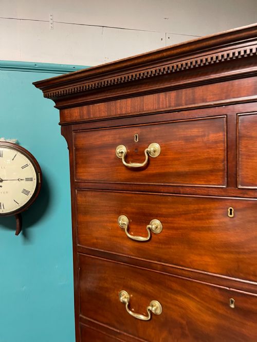 GEORGIAN MAHOGANY CHEST ON CHEST TALLBOY - ADDITIONAL PHOTO 3