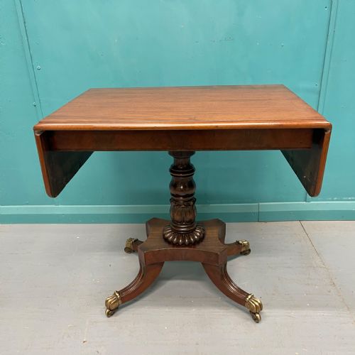 REGENCY DROP LEAF SOFA TABLE ON LIONS PAW CASTORS - ADDITIONAL PHOTO 1