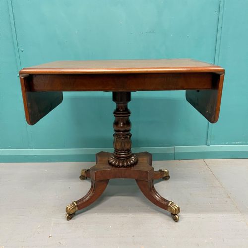 REGENCY DROP LEAF SOFA TABLE ON LIONS PAW CASTORS - ADDITIONAL PHOTO 2