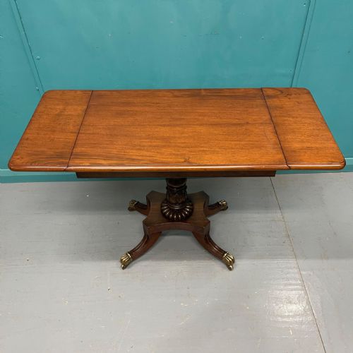 REGENCY DROP LEAF SOFA TABLE ON LIONS PAW CASTORS - ADDITIONAL PHOTO 3