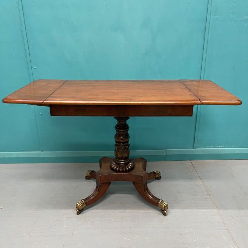 REGENCY DROP LEAF SOFA TABLE ON LIONS PAW CASTORS - ADDITIONAL PHOTO 4