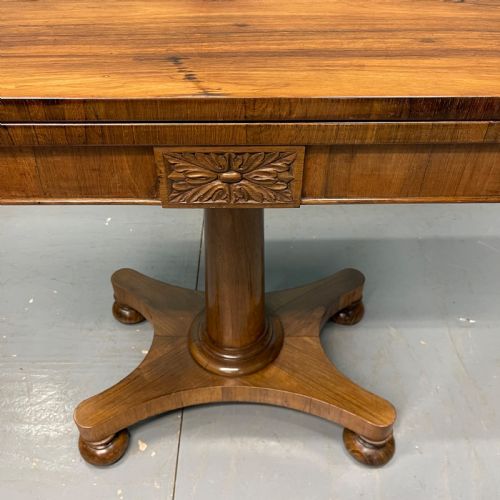REGENCY PALE ROSEWOOD GAMES CONSOLE TABLE - ADDITIONAL PHOTO 4