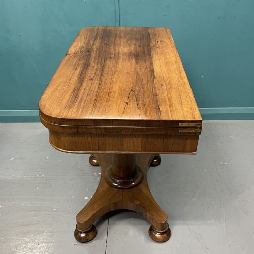 REGENCY PALE ROSEWOOD GAMES CONSOLE TABLE - ADDITIONAL PHOTO 5