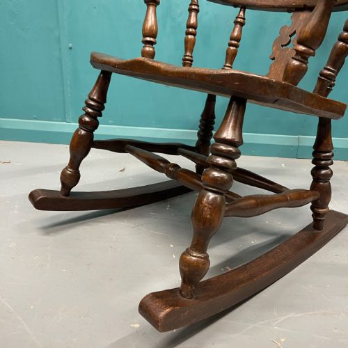 19TH CENTURY ASH AND ELM ROCKING CHAIR - ADDITIONAL PHOTO 4
