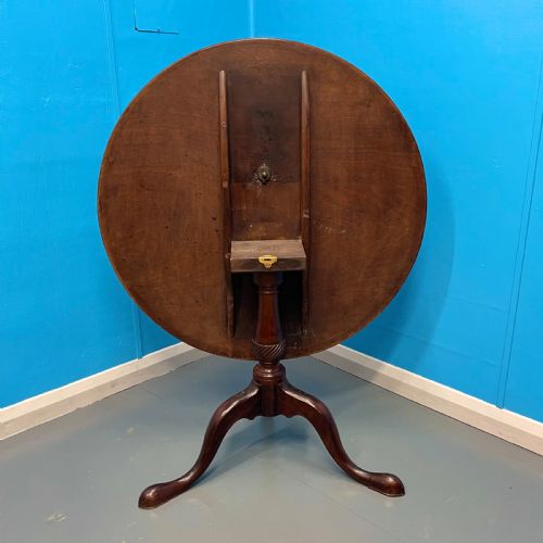 LARGE ROUND 18TH CENTURY GEORGIAN MAHOGANY PEDESTAL TILT TOP TABLE - ADDITIONAL PHOTO 5