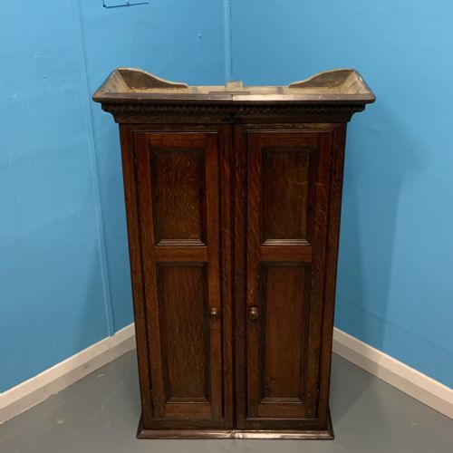 GEORGIAN OAK PANELLED HANGING CUPBOARD - ADDITIONAL PHOTO 5