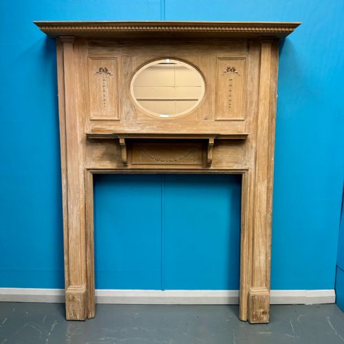 art nouveau fire surround with bevelled mirror - CATEGORY: ANTIQUE FIREPLACES - DATED 1900