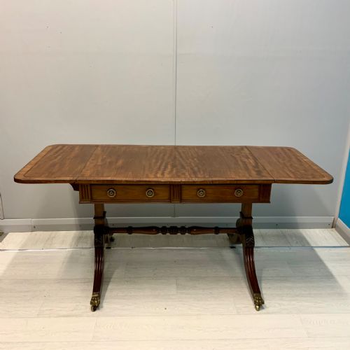 REGENCY MAHOGANY AND CROSS BANDED SOFA TABLE - ADDITIONAL PHOTO 1