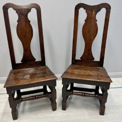 pair of early 18th century oak chairs - CATEGORY: ANTIQUE CHAIRS - DATED 1700