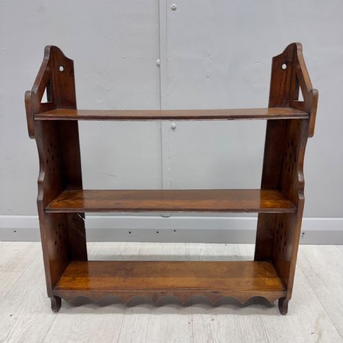 ARTS AND CRAFTS OAK HANGING SHELVES