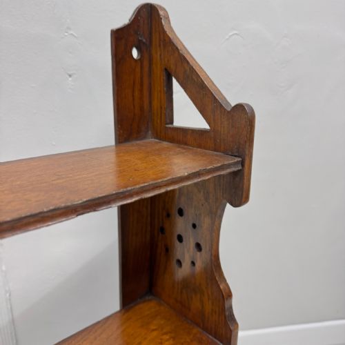 ARTS AND CRAFTS OAK HANGING SHELVES - ADDITIONAL PHOTO 2