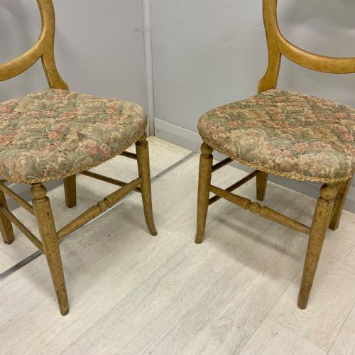 PAIR OF SCUMBLE GLAZED BALLOON BACK SIDE CHAIRS - ADDITIONAL PHOTO 1