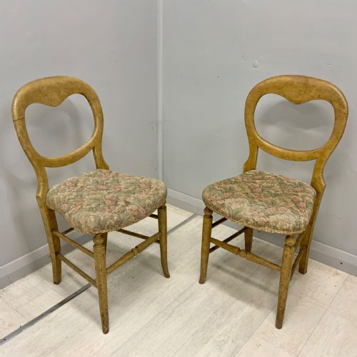 PAIR OF SCUMBLE GLAZED BALLOON BACK SIDE CHAIRS - ADDITIONAL PHOTO 3