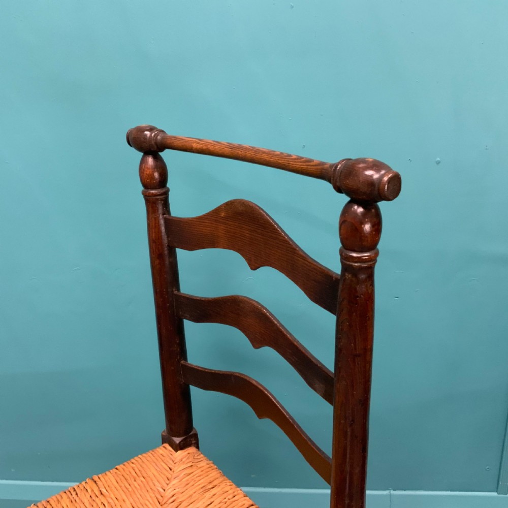 Set of 6 Georgian oak ladder back chairs View II