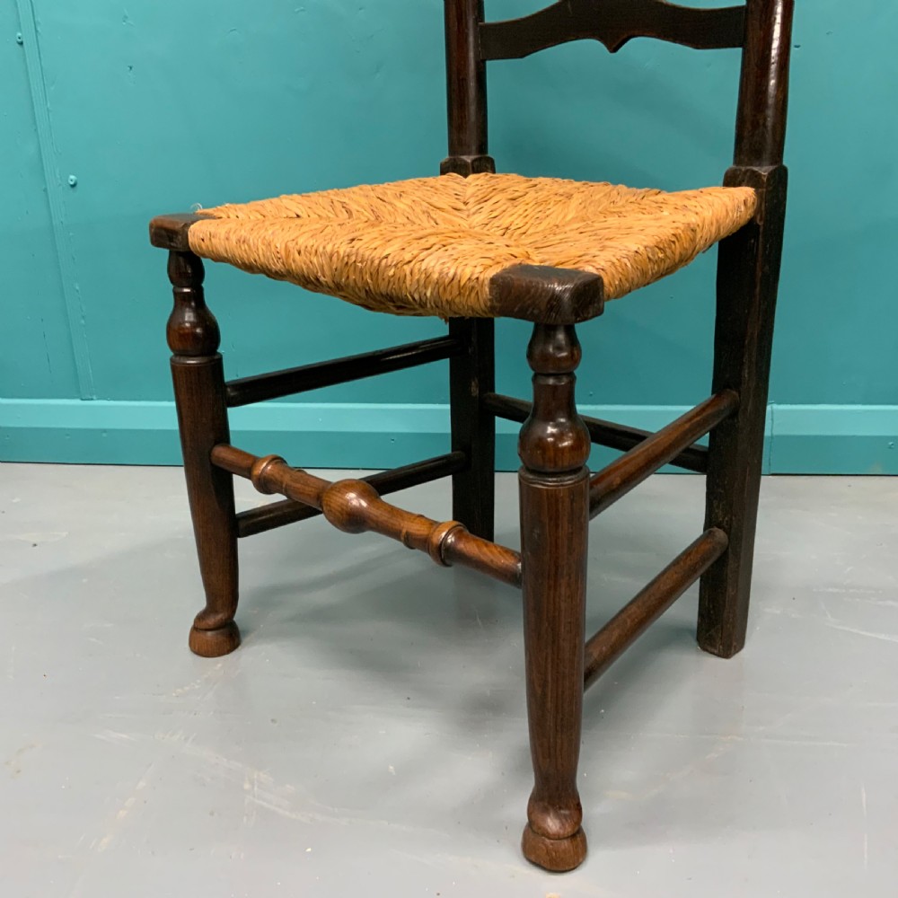 Set of 6 Georgian oak ladder back chairs View III