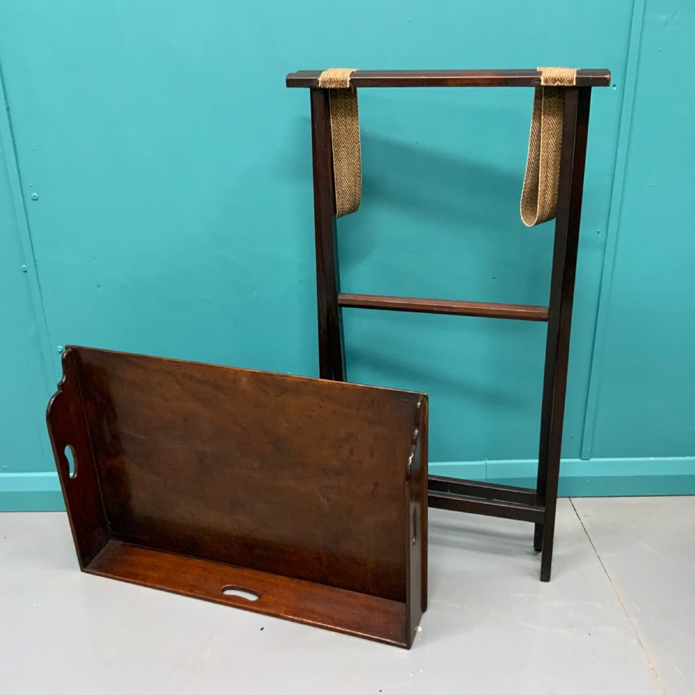 Georgian butlers tray on original stand View II