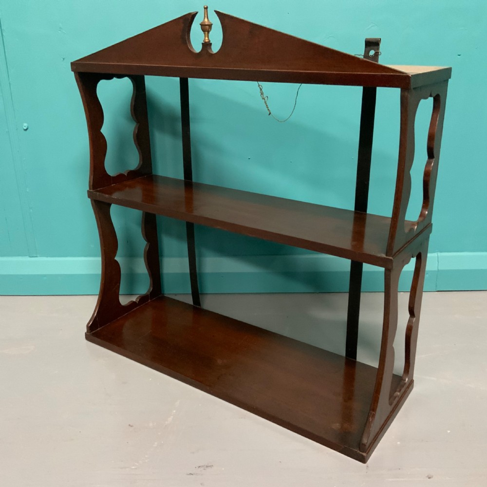Georgian mahogany wall hanging shelves View III