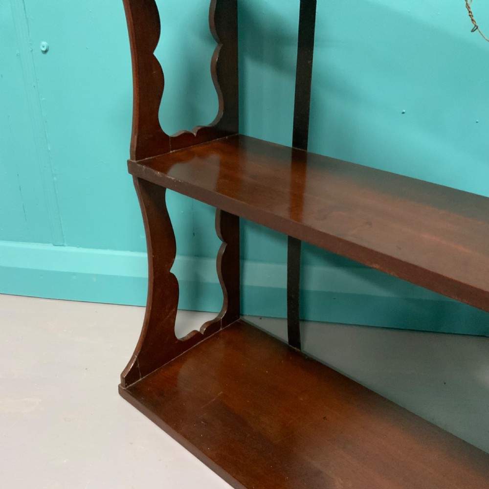 Georgian mahogany wall hanging shelves View IV