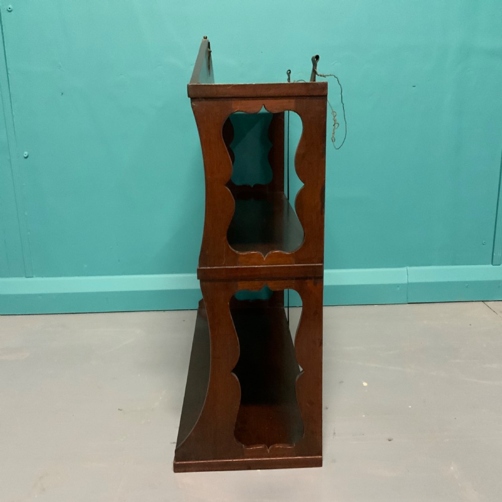 Georgian mahogany wall hanging shelves View V