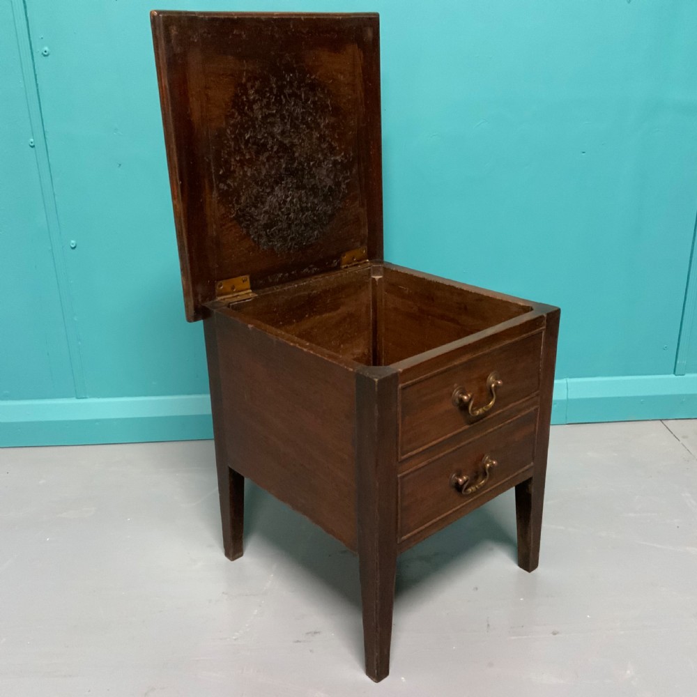 19th century mahogany fireside coal box