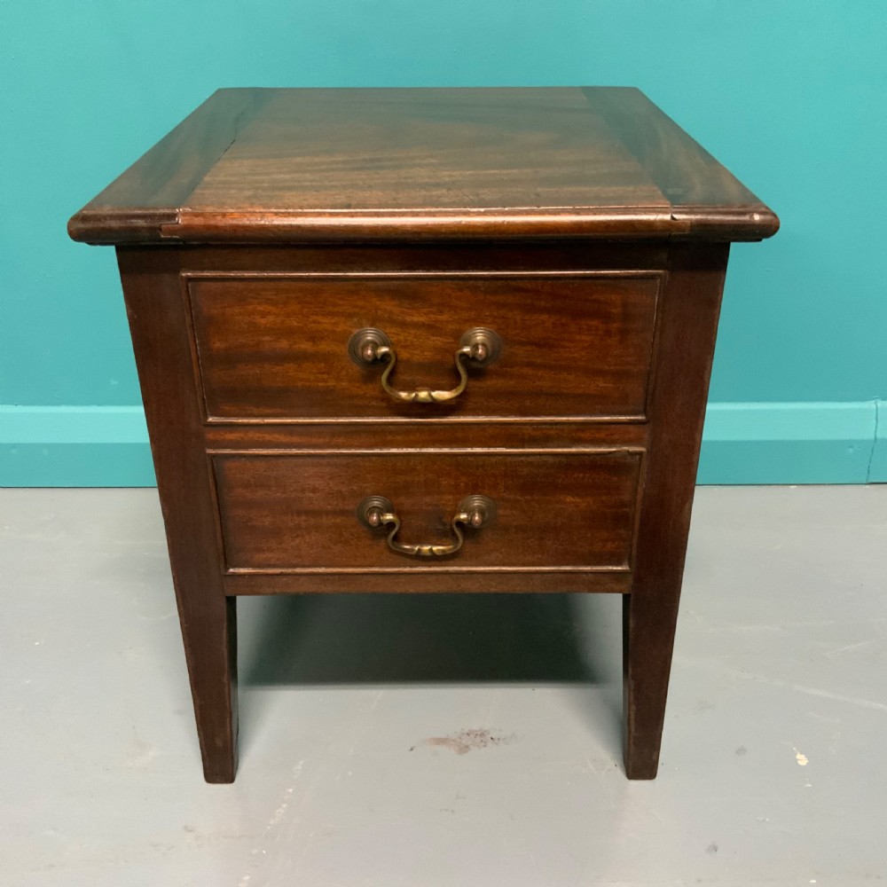 19th century mahogany fireside coal box View II