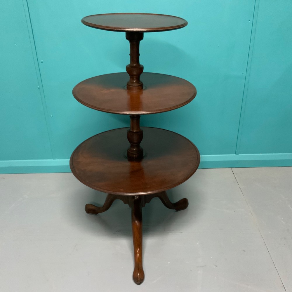 3 tier Georgian mahogany dumb waiter